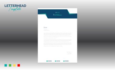 Şirket ve herhangi bir şirket için 4 renkli vektör antetli tasarımı