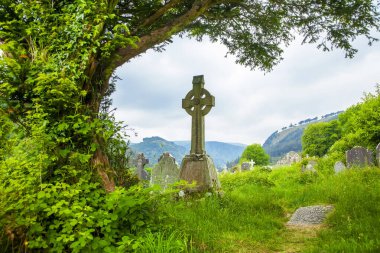 Glendalough, İrlanda 'da antik Kelt Haçı