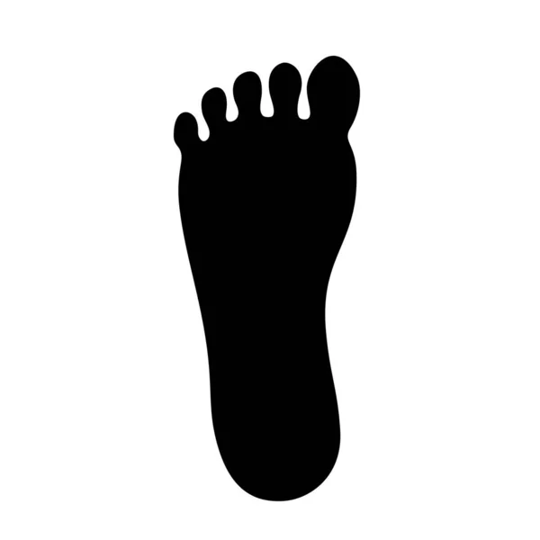 白い背景に隔離された人間の足のシルエットのアイコン — ストックベクタ