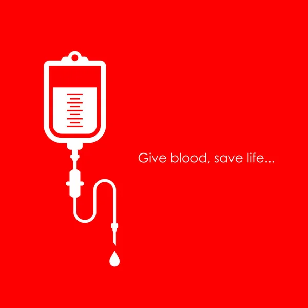 Sangue Salvar Cartaz Vida — Vetor de Stock