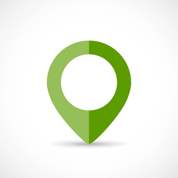 Zelená Mapa Vektorový Marker Izolované Bílém Pozadí — Stockový vektor
