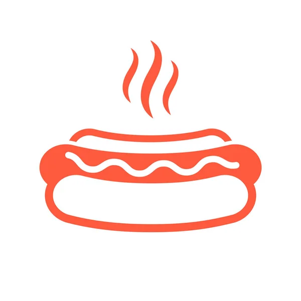Piktogram Wektora Hot Doga Izolowany Białym Tle — Wektor stockowy