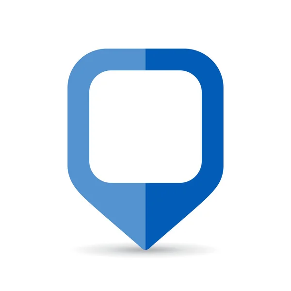 Marcador Mapa Quadrado Azul — Vetor de Stock