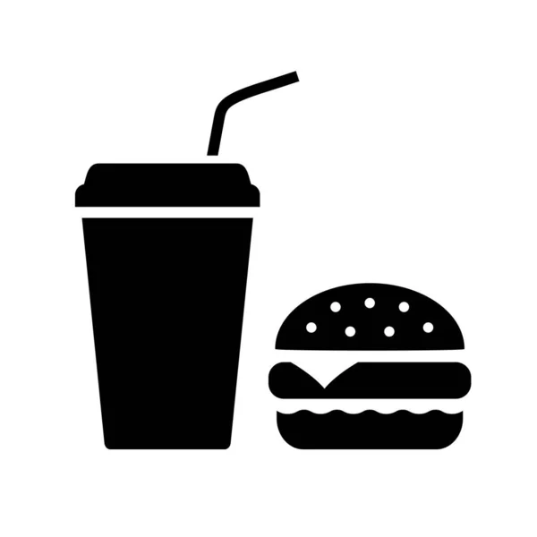 Ikona Wektora Fastfood Web Izolowana Białym Tle — Wektor stockowy