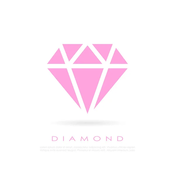 Ikona Wektora Różowego Diamentu — Wektor stockowy