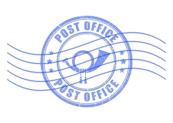 Oficina Correos Sello Tinta Azul — Archivo Imágenes Vectoriales