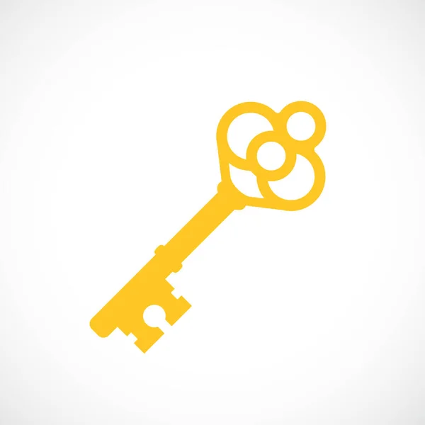 Gold Key Vector Icon — Stock Vector