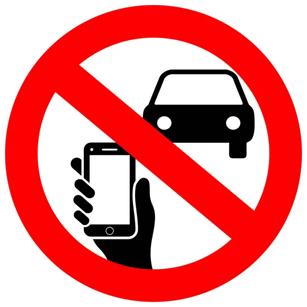Απαγορεύεται Χρήση Μηνυμάτων Και Τηλεφώνου Κατά Την Οδήγηση Του Διανύσματος — Διανυσματικό Αρχείο