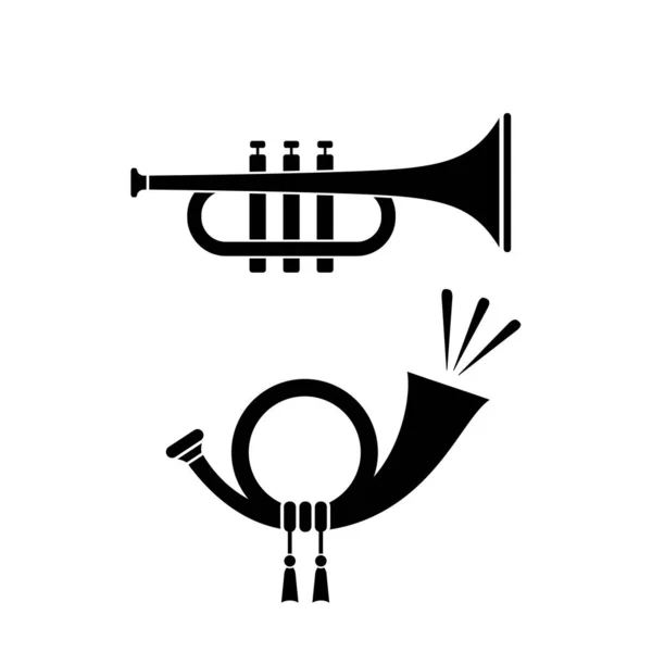 Ícone Instrumento Musical Trompete Chifre — Vetor de Stock