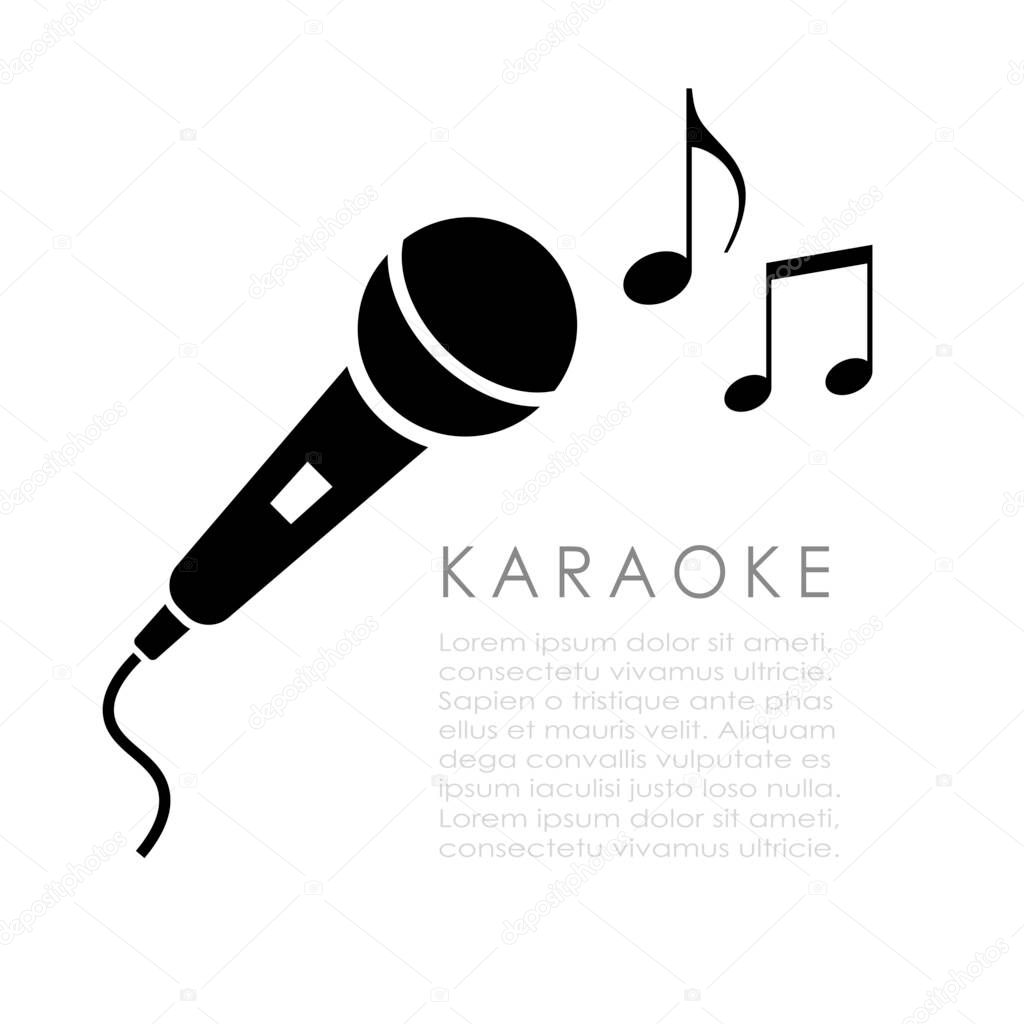 Karaoke vector sign on white background