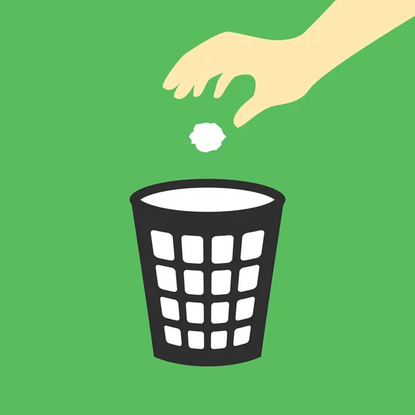 Çöp Kutusuna Kâğıdı Atmak — Stok Vektör