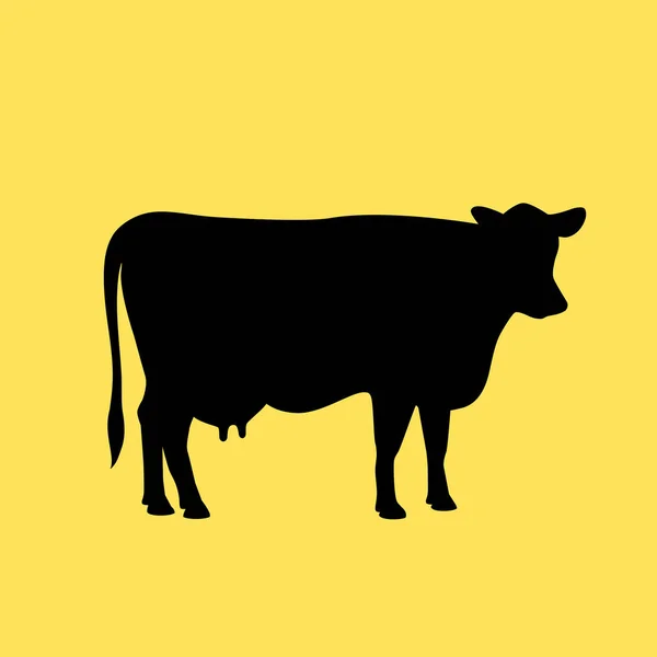 Αγελάδα Σιλουέτα Εικονίδιο Του Φορέα — Διανυσματικό Αρχείο