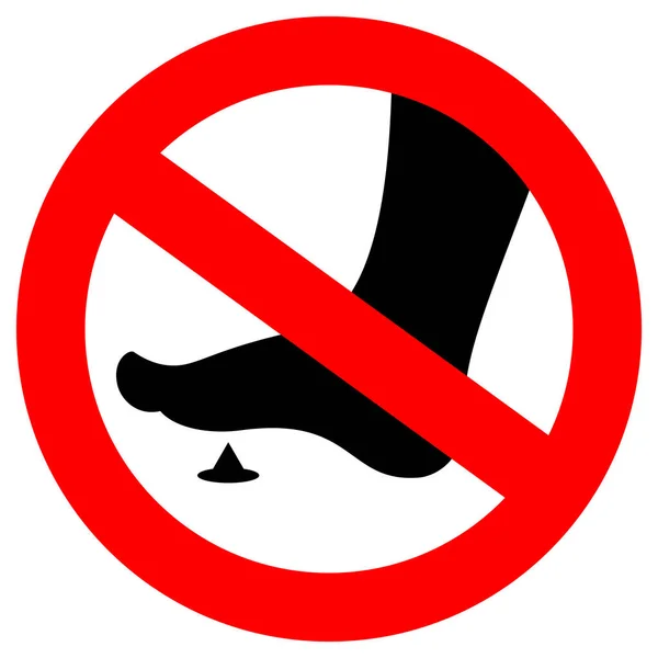 Bare Feet Sign Sharp Spike Danger — Stock Vector