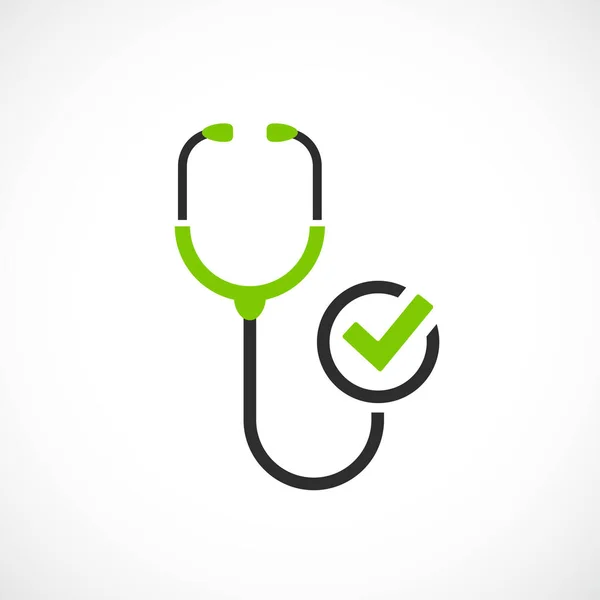 Stethoscope Medical Logo Isolated White Background — Stock Vector