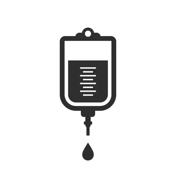 Intravenous Blood Bag Vector Icon — Stock Vector