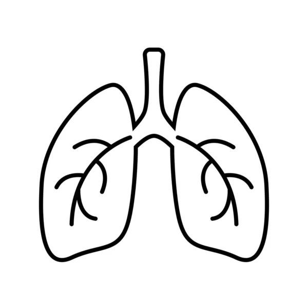 Lungs Simple Line Icon — Stock Vector