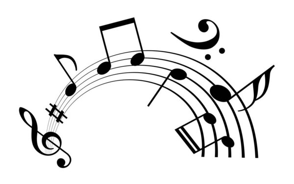 Notes and musical melody icon