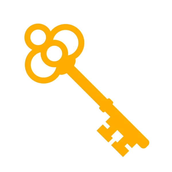 Gold Key Vector Icon — Stock Vector