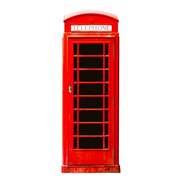 Londense Telefooncel Geïsoleerd Wit — Stockfoto