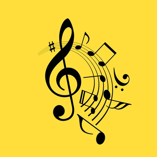 stock vector Music notes swirl vector icon