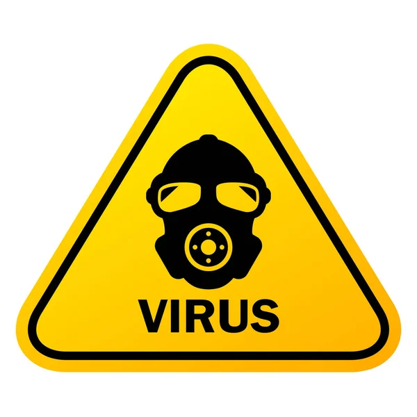 Virus Danger Signe Jaune — Image vectorielle