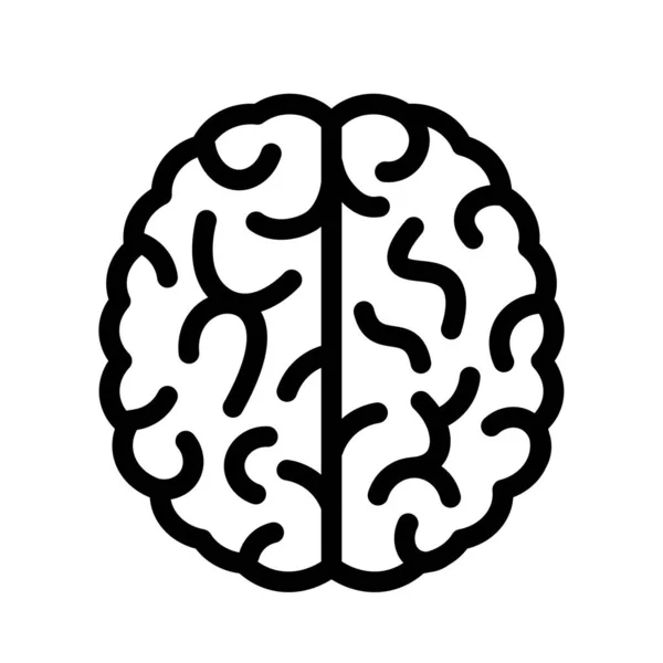 Cervello Umano Semplice Icona Vettoriale — Vettoriale Stock