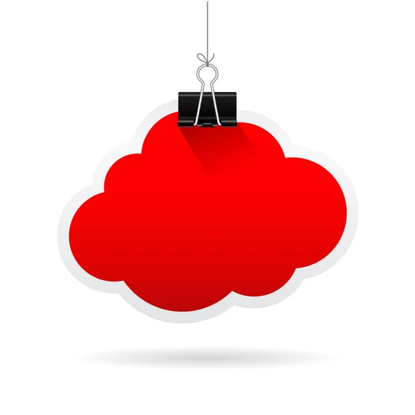 赤い紙雲のアイコン — ストックベクタ