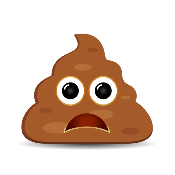 Sad Poop Vector Emoji — Stock Vector