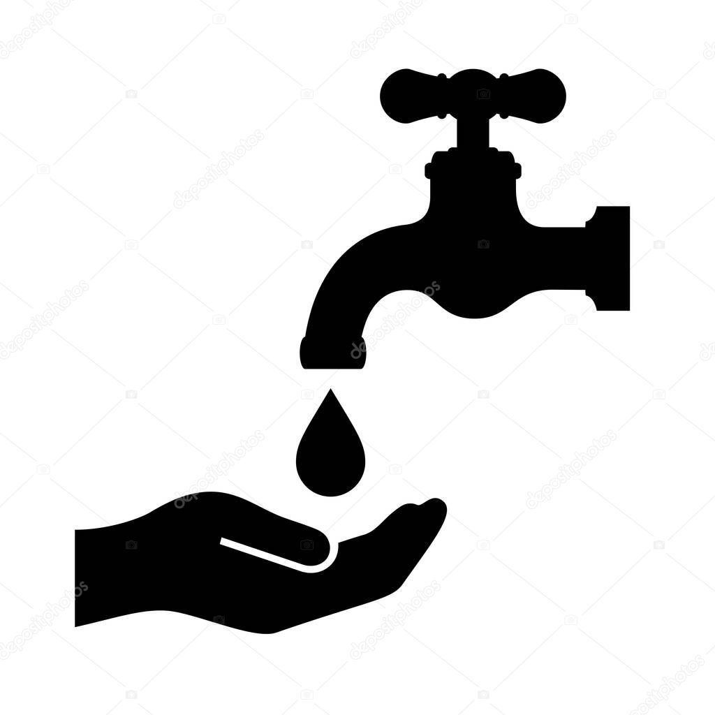 Wash hands vector icon
