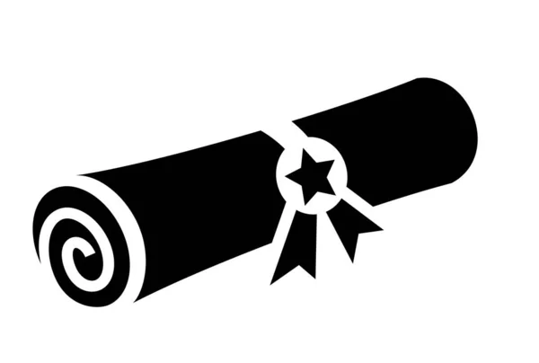 Ancienne Icône Certificat Roulé — Image vectorielle