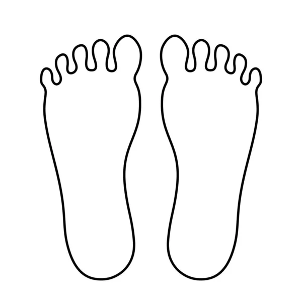 人間の足の輪郭アイコン — ストックベクタ