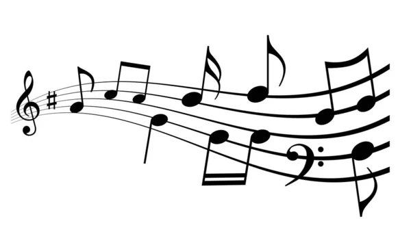 Sallayan Notalar Melodi Simgesi — Stok Vektör
