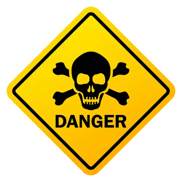 Rhombus Niebezpieczeństwo Żółty Znak — Wektor stockowy