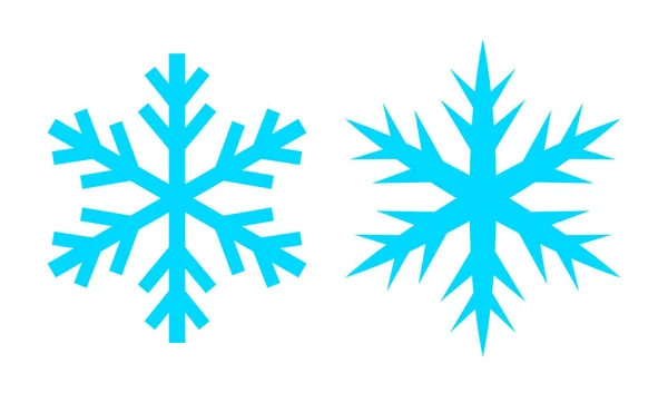 Set Icone Vettoriali Fiocco Neve — Vettoriale Stock