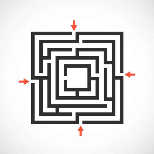 Ícone Vetorial Labirinto Labirinto Quadrado — Vetor de Stock