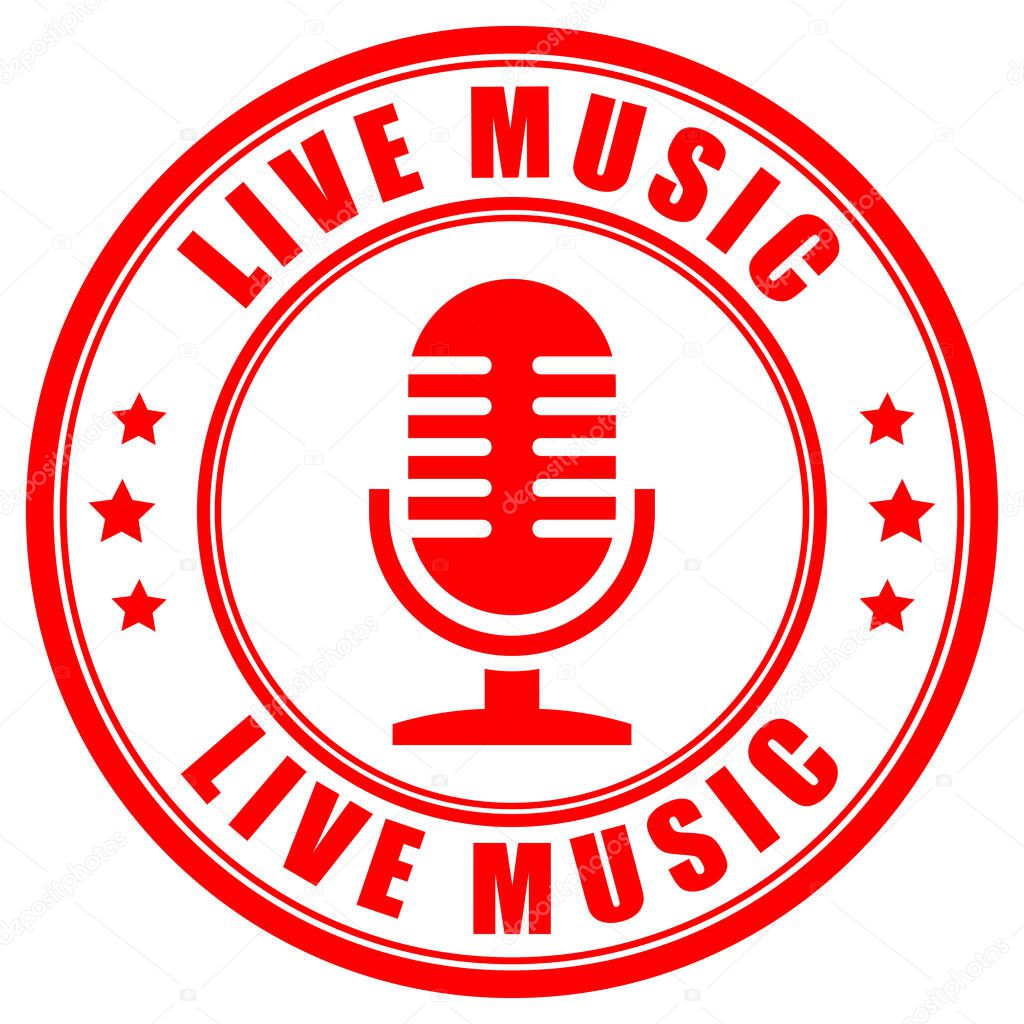 Live music vector sign
