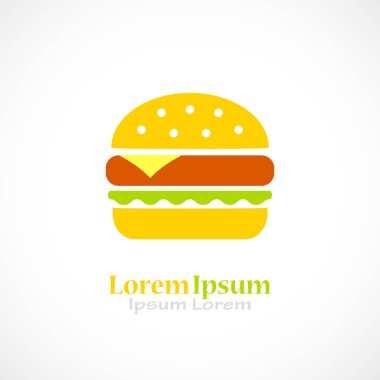 Lezzetli hamburger vektör logosu