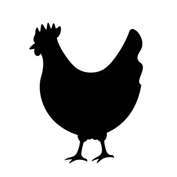 Chicken Silhouette Vektor Symbol — Stockvektor