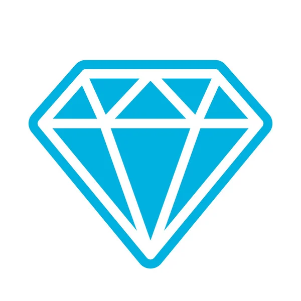 Ícone Vetor Pedra Preciosa Azul — Vetor de Stock