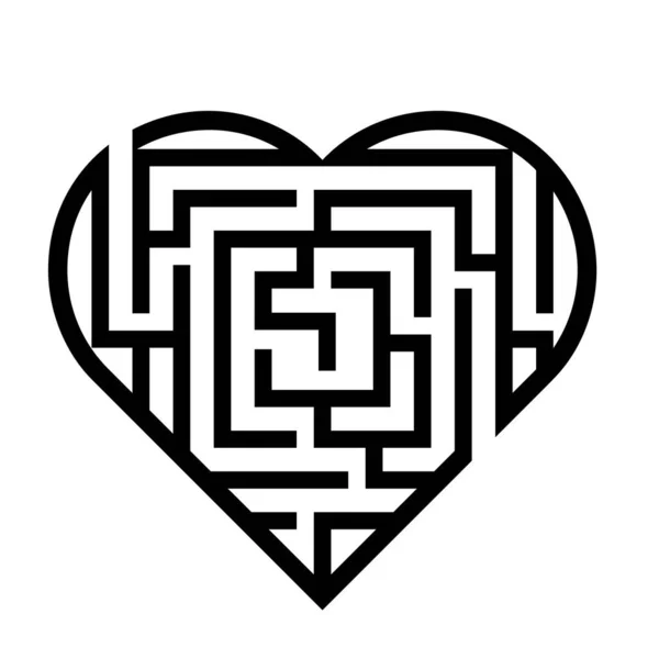 Heart Labyrinth Vector Icon — Stock Vector