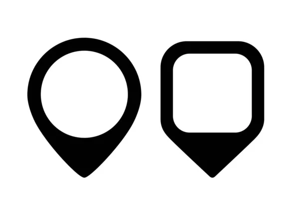 丸と四角形の地図の位置マーカー — ストックベクタ