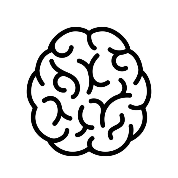 Lineares Vektorsymbol Menschlichen Gehirn — Stockvektor