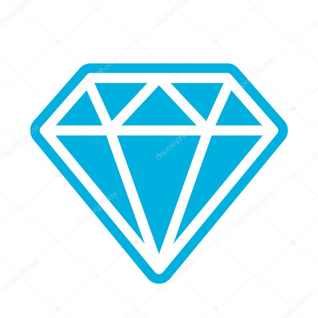 Blue precious stone vector icon