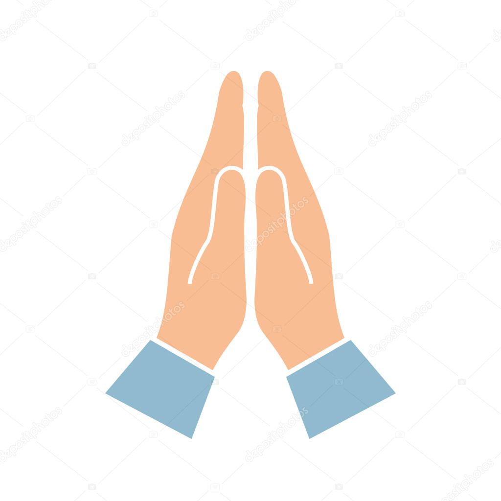 Namaste hands greeting symbol
