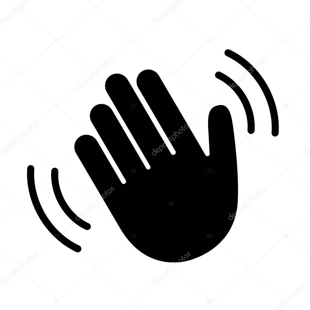 Hand hello vector sign