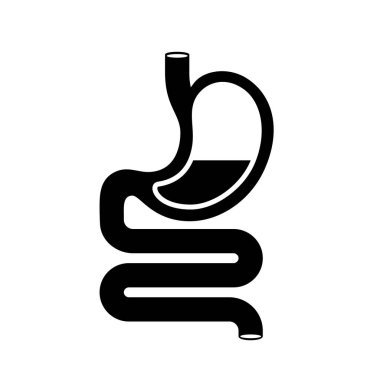 Mide siyah siluet simgesi