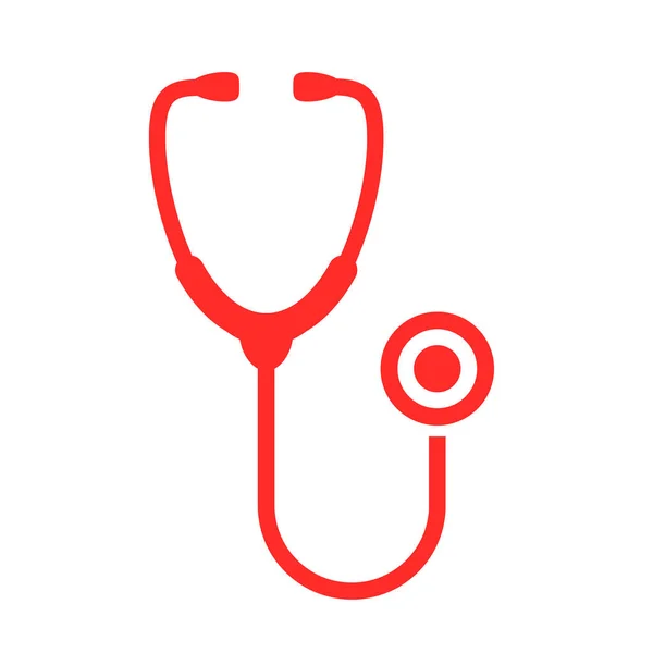 Stethoscope Red Vector Icon — Stock Vector
