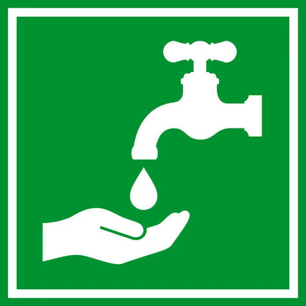 Wash Hands Vector Sign — Stock Vector