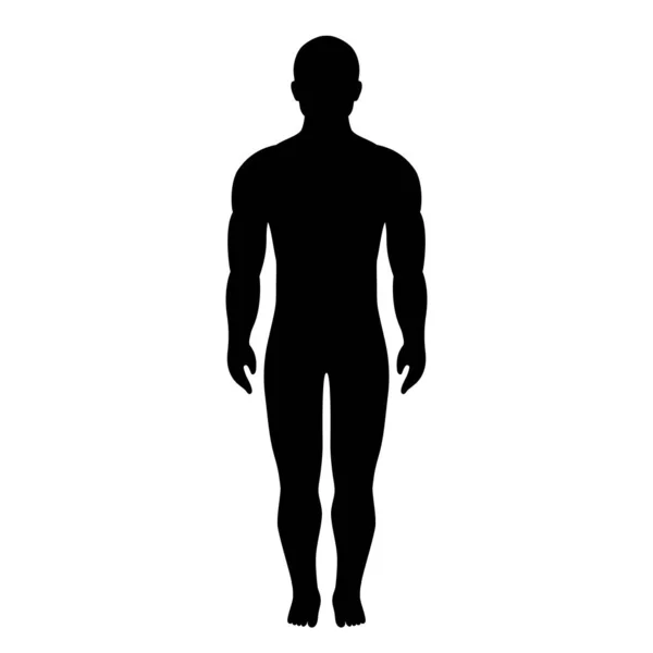 Figura Atleta Cuerpo Humano Silueta Vector Icono — Archivo Imágenes Vectoriales