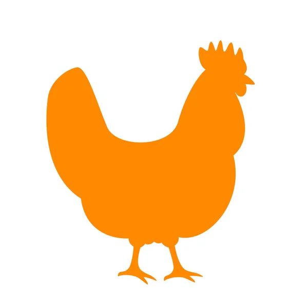 Chicken Vector Silhouette Symbol — Stockvektor